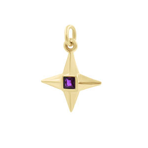 Dije de Plata de Ley 925 con Baño de Oro, Circonita Cúbica en Forma de Estrella, Certificado IGI, Engaste de Bisel, Joyería Unisex para Bodas - Product Image 2