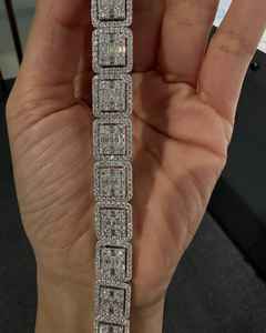 สร้อยข้อมือเงินแท้ 925 คุณภาพสูง ประดับเพชรโมอิสซาไนต์ VVS1 ดีไซน์คลาสสิก สวยหรู เสริมโชคดี เหมาะสำหรับทั้งชายและหญิง ของขวัญเครื่องประดับ - Product Image 5