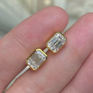 Aretes de Oro Sólido de 14k para Mujer, Venta al por Mayor, 1.75 Quilates, DEF, Corte Princesa, Oro Rosa Blanco, Cultivado en Laboratorio, Certificado IGI, Regalo Perfecto - Product Image 2