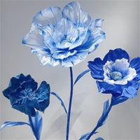Décorations florales géantes bleues sur pied, faites à la main, pour toile de fond de scène de mariage, vente en gros