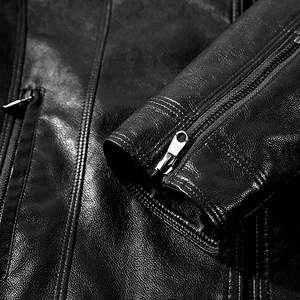 Mode en gros personnalisé nouveau design meilleure qualité en cuir souple fabriqué en tissu fermeture éclair vestes en cuir pour hommes - Product Image 4