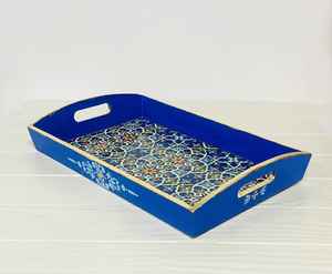 Bandeja otomana de madera de nogal moderna con asas Bandeja de servicio para decoración de sala de estar Idea de regalo para el hogar - Product Image 5