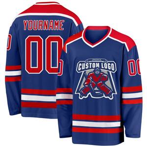 Maillot de hockey sur glace personnalisé, imprimé par transfert thermique, 100% polyester, antibactérien, séchage rapide, OEM, vente en gros, nom de l'équipe personnalisé - Product Image 2