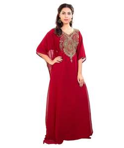 Caftán islámico marroquí de playa elegante moderno hasta el suelo de manga larga para vestido de mujer - Product Image 1