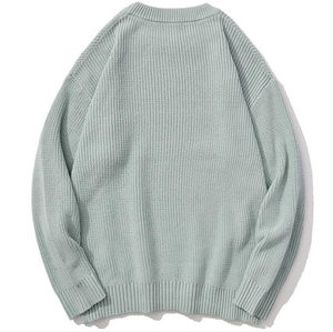 Suéter de mujer, suéteres transpirables de cuello redondo para mujer, suéter informal de colores sólidos a la moda para niña, suéter de punto suelto para mujer - Product Image 4