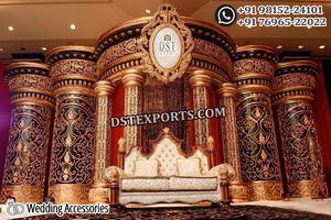 Traditional Indian Wedding Mogul Stage Stylish Wedding Fiber Rajwada Stage Set 2016 New <b>Model</b> Fiber Carved Stage Decor Germany - Product Image 4