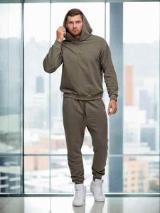 Vêtements de détente Survêtement personnalisé pour hommes Sweat à capuche de haute qualité et joggers Homewear Survêtements grande taille Jogging Ensemble deux pièces - Product Image 5