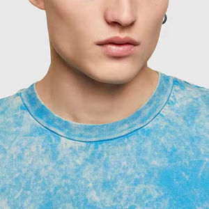 Camiseta deportiva de 100% algodón con dobladillo crudo de lavado ácido de gran tamaño para hombre activo en blanco de peso pesado con logotipo personalizado para hombre - Product Image 3