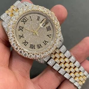 Reloj de Pulsera de Acero Inoxidable con Diamantes de Imitación Dorados de Moda, el Más Vendido, para Hombre y Mujer, Disponible al Mejor Precio - Product Image 1