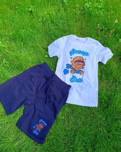 Streetwear avec impression personnalisée du logo, ensemble t-shirt et short décontractés pour homme, ensemble short et t-shirt à manches courtes pour entraînement, deux pièces - Product Image 2