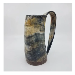 Jarra de Cerveza Ecológica de Cuerno de Búfalo, Artesanía Natural, Jarra de Cuerno para Beber de Estilo Vikingo Religioso - Product Image 6