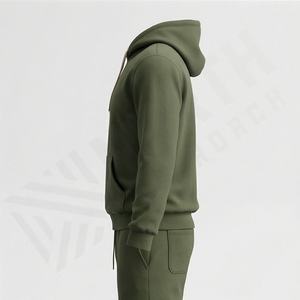 Ensemble survêtement d'hiver personnalisé OEM avec logo, deux pièces, coupe ajustée, pantalon de survêtement et sweat-shirt, vêtements de sport, tenue de jogging pour l'entraînement - Product Image 3