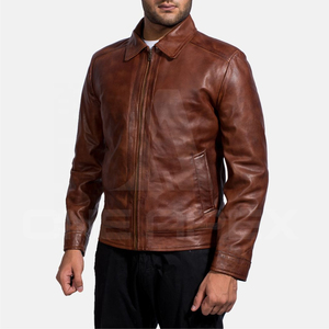 Chaqueta de cuero de hombre personalizada de alta calidad de Pakistán High Street Style Canvas Moto Jacket Calidad más popular para hombres - Product Image 5