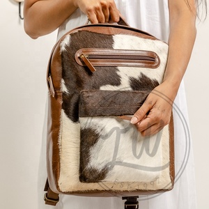 Animal Fur Cowhide Leather <b>Backpack</b> Handmade College Student <b>Backpack</b> Stylish <b>Backpack</b> - Product Image 5