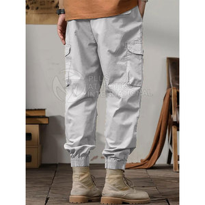 Pantalones de calle para hombre con cintura con cordón y bolsillos laterales para aspecto informal urbano pantalones de calle elegantes para hombre - Product Image 6