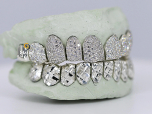Personnalisé Unisexe Haut & Bas 10 S925 Sterling Silver VVS Moissanite Diamant Grillz Iced out Grillz pour les Dents - Product Image 4