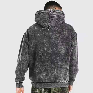Sweat-shirts pour hommes en tissu polaire respirant, effet délavé, brodés, couleurs personnalisées, service OEM, haute qualité - Product Image 2