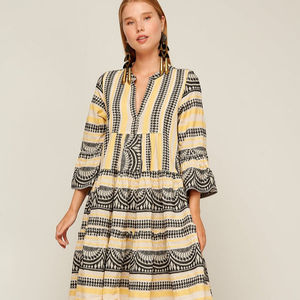 Vestido de algodón con estampado para mujer, ropa informal, Estilo Vintage, precio al por mayor - Product Image 1