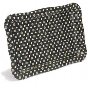 238x358 mm Elegant Rectangular Wood Serving Tray with Wavy <b>Edge</b> <b>Black</b> Elegant Arabic Style Featuring Mother of Pearl Material - Product Image 3