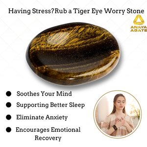 Piedras de cristal de energía de ojo de tigre natural al por mayor, piedras preciosas de ágata ovaladas lisas, masaje de pulgar pulido, cristal de piedra preocupante - Product Image 4