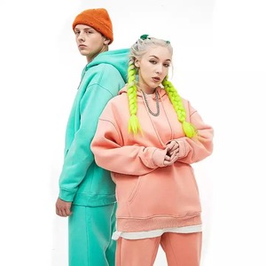 OEM Winter Solid Cotton Tracksuit Hoodies Sweatpants Set Pockets Fleece <b>Jogging</b> <b>Suits</b> Plus Size - Product Image 2