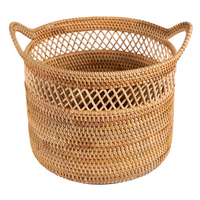 Paniers à linge avec poignées, en osier tressé, faits à la main, biodégradables, en canne et jute, de haute qualité, marque PSI, vente en gros