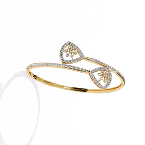 Fabulous 18K <b>Gold</b> Lab Grown Diamond Bracelet & <b>Bangle</b> Luxurious Jewelry - Product Image 1