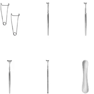 เครื่องถ่างเยื่อเยื่อเยื่อเยื่อแบบมีดโกนขนาดใหญ่ Jaffe Lid Retractor คู่ใหญ่ ขนาด 8.7 มม. สำหรับเด็กทารก ยี่ห้อ Desmarres พร้อมเครื่องถ่างเยื่อเยื่อเยื่อแบบมีดโกนโลหะยี่ห้อ Jaeger ขนาด 12.5 มม. ยี่ห้อ Kirby - Product Image 1