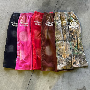 Conjunto Deportivo Personalizado para Hombre, Otoño, Algodón Transpirable, Estilo Desteñido, Pantalones Deportivos Acampanados, Sudadera Holgada con Capucha, Bordado y Apliques, Estilo Urbano - Product Image 6