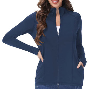 Nouvelle conception, veste de yoga pour femmes, entièrement zippée, respirante, grande taille, écologique, en spandex/polyester, couleur unie, vêtements de sport - Product Image 1