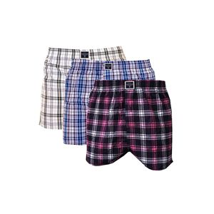 Colorido Plaid Checkered Cotton Woven Cómodo 3-Piece Men's Boxer Set - Product Image 1