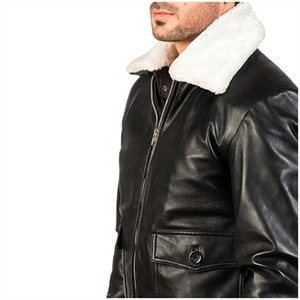 Chaqueta para hombre chaquetas de hombre Diseño moderno simple PU Chaqueta de cuero con cuello levantado Ropa informal cálida ligera con logotipo frontal - Product Image 3