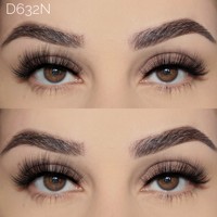 Pestañas postizas de visón sintético de alta calidad con banda delgada y flexible, estilo natural, con logotipo personalizado en el empaque, MOQ bajo, muestras disponibles.