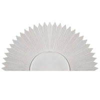 Tête de lit demi-lune en bois d'ingénierie sculpté à la main, peint en blanc, style marocain, pour lit tropical en bois – Collection Smart Art