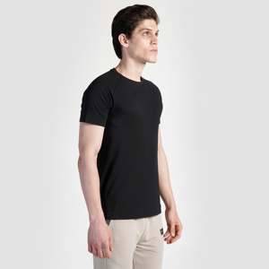 Camiseta Deportiva Básica Heritage, 100% Algodón Orgánico, 240 Gramos, Jersey, Corte Ajustado, Color Negro Liso - Product Image 6