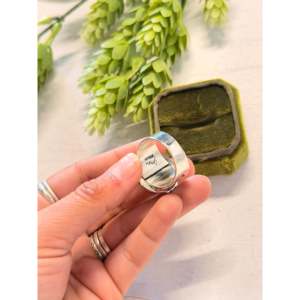 Handmade <b>Boho</b> Royston Turquoise & Sterling <b>Silver</b> <b>Ring</b> Navajo Made Bezel Set Bezel Inlay Size 11.25 Everyday Wear - Product Image 5