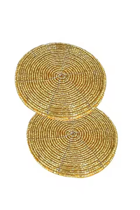 Sous-verres brodés perles de rocaille artisanat sous-verres perlés faits à la main décor de table par MD artisanat - Product Image 3