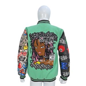 Chaqueta Universitaria de Invierno Personalizada de Alta Demanda para Hombre, Bordado de Chenilla de Alta Calidad, Mangas Largas de Cuero, Chaquetas para Hombre - Product Image 4