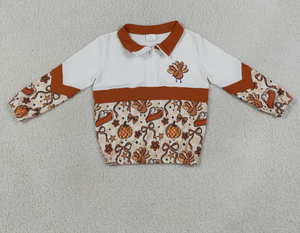 Suéteres con cremallera para niñas pequeñas con diseño de pavo y calabaza para el Día de Acción de Gracias - Product Image 1