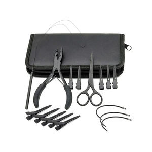 Kit de herramientas de extensión de pelo de acero de alta calidad de 16 piezas atadas a mano con alicates tijera marcado Chip Loop todo incluido en bolsa conveniente - Product Image 6