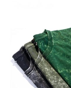 Sudadera con capucha para hombre con lavado ácido y efecto desgastado, bordado de logotipo personalizado, impresión digital, estilo pullover descolorido de invierno, 100% algodón de alto gramaje, color piedra - Product Image 3