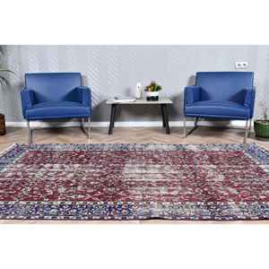 Alfombra Turca Grande, Alfombra Vintage de 5.2x8.6 pies, Alfombra de Lana con Puntos Rojos - Product Image 1