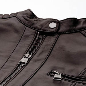 Chaqueta de Cuero Personalizada con Cuello Alto para Hombre y Mujer, Chaqueta de Cuero de Talla Grande para Uso en Exteriores, Chaqueta de Cuero Genuino Unisex - Product Image 6
