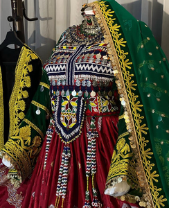 Vestido de novia real afgano con estilo largo Mangas pesadas Bordado Trabajo Los mejores precios al por mayor - Product Image 3