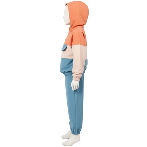 Ensemble de survêtement streetwear réfléchissant pour garçons, grande taille, en velours de coton uni, coupe régulière, avec logo personnalisé, écoresponsable, collection automne - Product Image 2