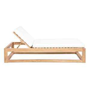 Tumbona Moderna de Madera Maciza para Exteriores, Venta al por Mayor de Fábrica, para Sala de Estar y Uso en Villas, Cojines Resistentes a los Rayos UV para Piscina y Playa - Product Image 5