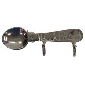 Crochets et cintres muraux décoratifs Conception de cuillère Porte-serviettes gravé avec logo personnalisé Crochets et rail pour décoration murale Prix de gros - Product Image 2