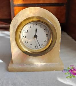 The CRAFT EXIM Luxury Natural Marble Quartz <b>Art</b> <b>Deco</b> Desk <b>Clock</b> Handcrafted Home Office Timepiece - Product Image 1