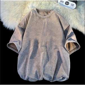 T-shirt en coton tricoté à manches courtes pour hommes Tissu en coton pur OEM T-shirt décontracté personnalisé Tenue d'été confortable - Product Image 2