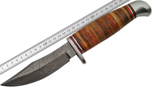 En gros Personnalisé Premium Qualité OEM ODM Service À La Main En Acier Lame Fixe Chasse Camping Couteau En Cuir Gaine Belle - Product Image 5